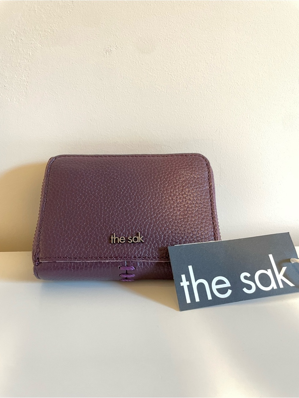 NWT The Sak Purple Pebbled Leather Zip Wallet